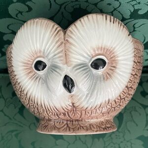 UNBRANDED CERAMIC OWL BOWL IN BROWN & WHITE - HAND WASH - REALLY CUTE!